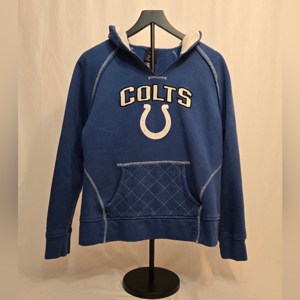 NFL team apparel Indianapolis Colts womens large blue‎ and white hoodie